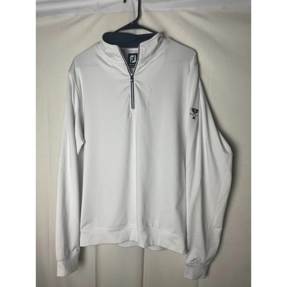 FJ Footjoy Golf East Lake Atlanta‎ Men's 1/4 Zip Pullover White Size Medium